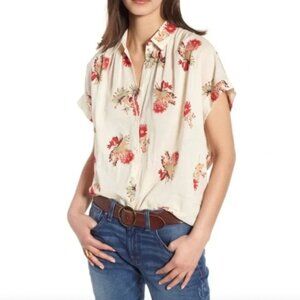 Madewell Lightweight Oversized Central Cactus Floral Buttoned Blouse Top Size M